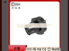 IP67 Panneau monté connecteur imperméable à l'eau épingle féminine fileté soudé 3 4 prise de noyau