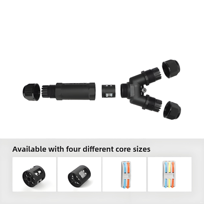 M25T Port 2Pin connecteur étanche 1 en 2 hors alimentation à travers Splitter